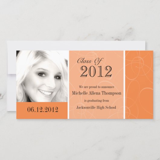 Carte photo Orange Graduation (Devant)