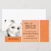 Carte photo Orange Graduation (Devant / Derrière)