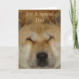 Carte photo originale de chien souriant pour papa