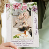 Carte Photo originale Pink Green Floral Frame Photo Fête