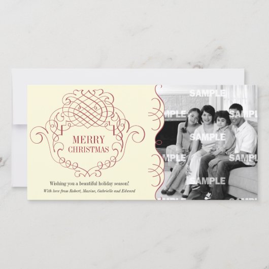 Carte photo ornemental Filigree de vacances (Devant)