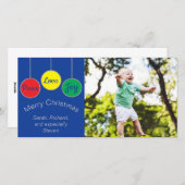Carte photo "Ornements de Noël" (Devant / Derrière)