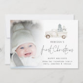 Carte Photo Overlay Script Baby First Christmas Camion (Devant)