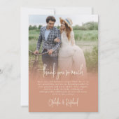 Carte Photo Overlay Script Mariage Terracotta Merci (Devant)