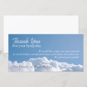 Carte photo paisible de Merci de sympathie du ciel (Devant / Derrière)