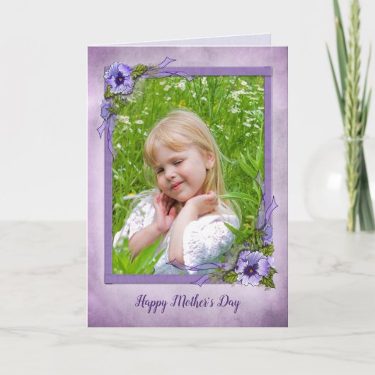 Carte Photo Pansy pour la fête des mères (Devant)