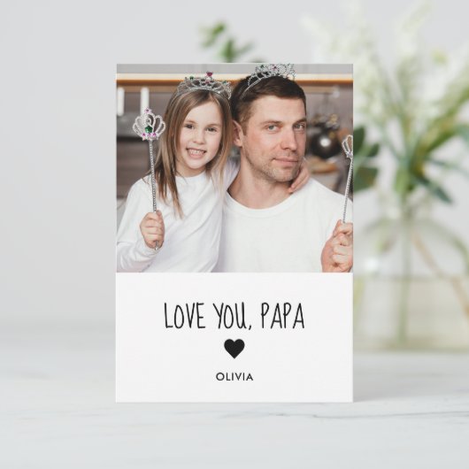 Carte photo Papa je t'aime (Debout devant)