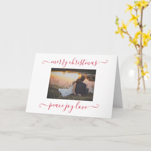 Carte Photo Peace Jove Love Joyeux Noël (Fleur jaune)