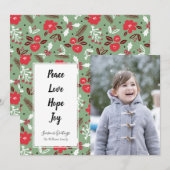 Carte photo Peace Love Hope Joy Christmas (Devant / Derrière)