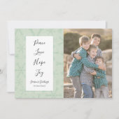 Carte photo Peace Love Hope Joy Christmas (Devant)