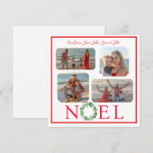 Carte PHOTO peinte à la main Noël Fêtes de Noël Wreath N (Devant / Derrière)