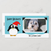 Carte photo Penguin de Noël (Devant / Derrière)