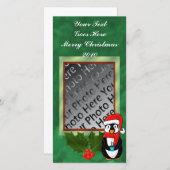 Carte photo Penguin de Noël (Devant / Derrière)