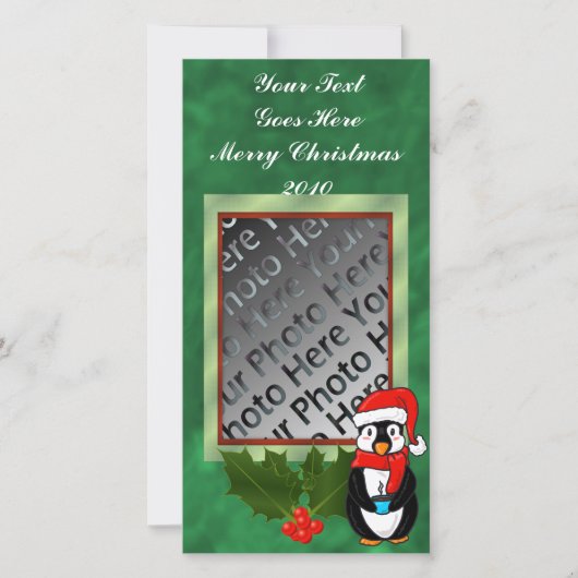 Carte photo Penguin de Noël (Devant)