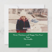 carte photo père Noël et lapins (Dos)