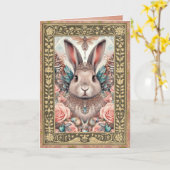 Carte photo personnalisable - Bunny Anniversaire (Fleur jaune)