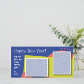 Carte photo personnalisable de bonne année (Debout devant)