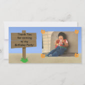 Carte photo personnalisable de signe de plage (Devant)