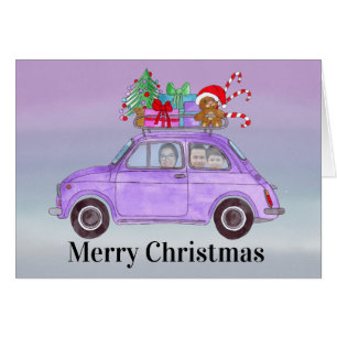 Carte photo personnalisable de voiture de Noël