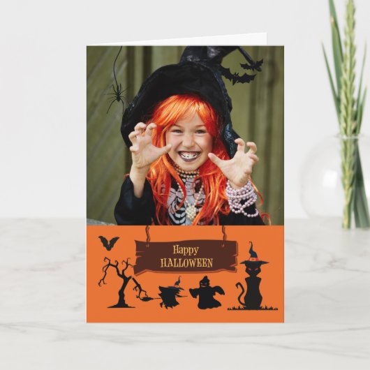 Carte photo personnalisable Haunted Fun Halloween (Devant)