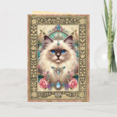 Carte photo personnalisable - Ragdoll Chat Anniver (Dos)