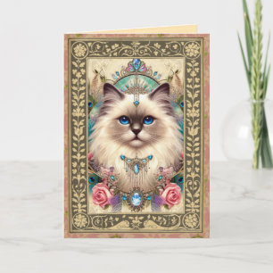 Carte photo personnalisable - Ragdoll Chat Anniver