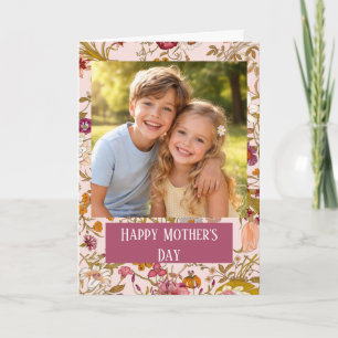 Carte Photo personnalisé Bonne fête des Mères floral