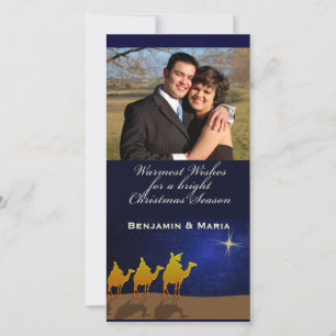 Carte photo personnalisé de Noël des trois hommes 