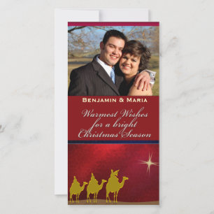 Carte photo personnalisé de Noël des trois hommes 