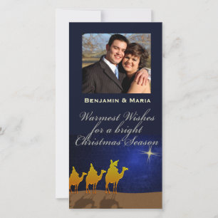 Carte photo personnalisé de Noël des trois hommes 