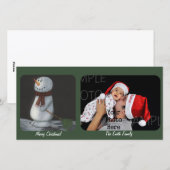 Carte photo personnalisé de Noël Snowman (Devant / Derrière)