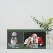 Carte photo personnalisé de Noël Snowman (Debout devant)