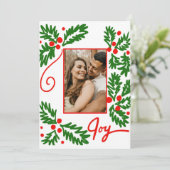 Carte photo personnalisé Joyeux Noël Joie (Debout devant)