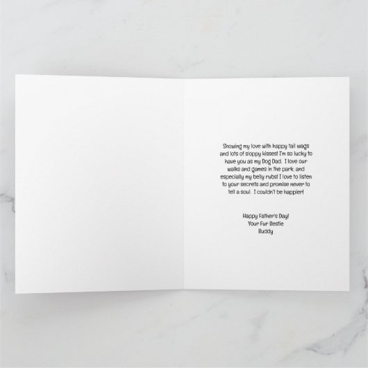 Carte Photo personnalisé Meilleur Papa Chien de tous les (Intérieur)