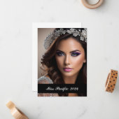 Carte photo personnalisé Pageant (Devant/Arrière en situation)