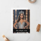 Carte photo personnalisé Pageant (Devant/Arrière en situation)