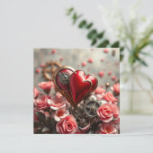 Carte Photo personnalisé | Saint-Valentin steampunk (Debout devant)