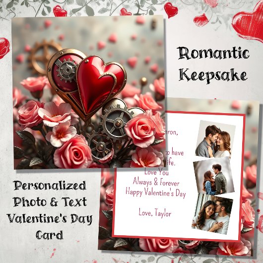 Carte Photo personnalisé | Saint-Valentin steampunk