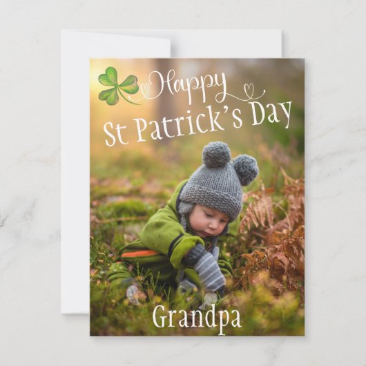 Carte photo personnalisé St Patrick's Day oncle Sh (Devant)