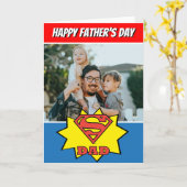 Carte photo personnalisé Super Papa (Fleur jaune)