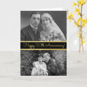 Carte photo personnalisée 50e anniversaire (Fleur jaune)