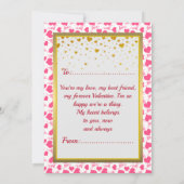 Carte Photo Personnalisée Avec Coeurs D'Amour Rose (Dos)