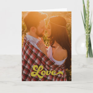 Carte Photo personnalisée avec Gold Love