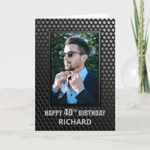 Carte Photo personnalisée Black 40e anniversaire