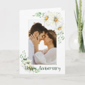 Carte Photo personnalisée Blancs Anniversaire Salutation (Devant)