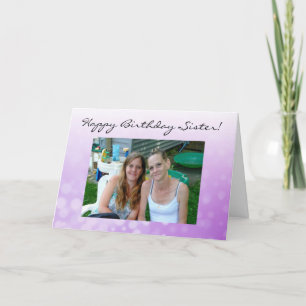 Carte Photo personnalisée Bonne Soeur d'anniversaire