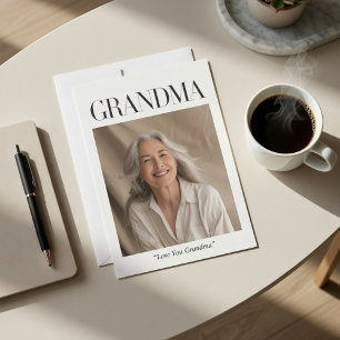 Carte photo personnalisée de grand-mère   Je t'aim