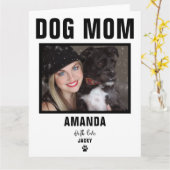 Carte photo personnalisée de maman chien (Fleur jaune)