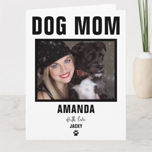 Carte photo personnalisée de maman chien (Devant)