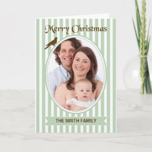 Carte Photo personnalisée de Noël Vintage Grandes vertes